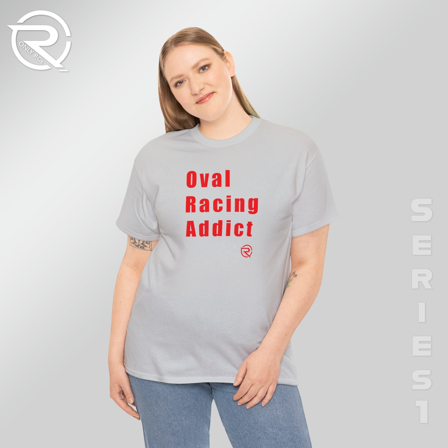 OnlyRCs - Oval Racing Addict Red Heavy Cotton Tee - Series 1