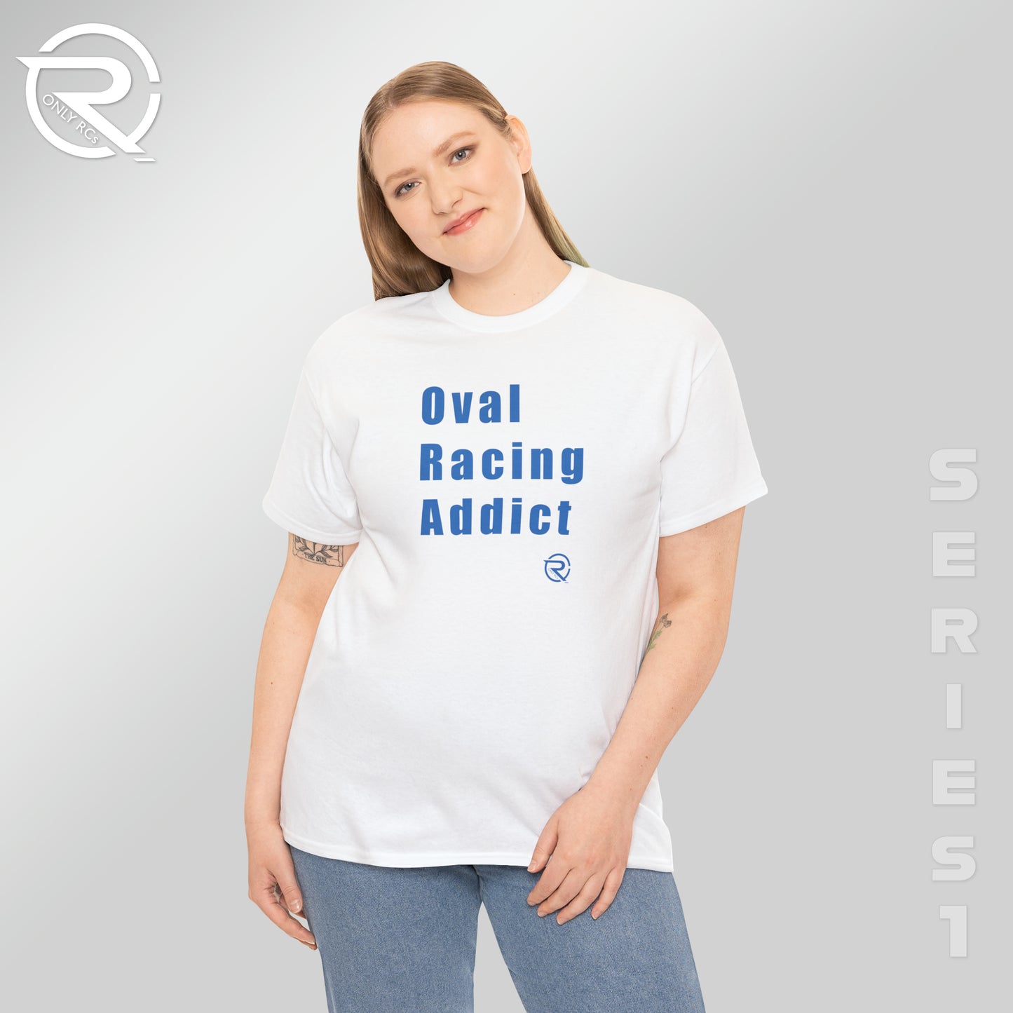 OnlyRCs - Oval Racing Addict Blue Heavy Cotton Tee - Series 1