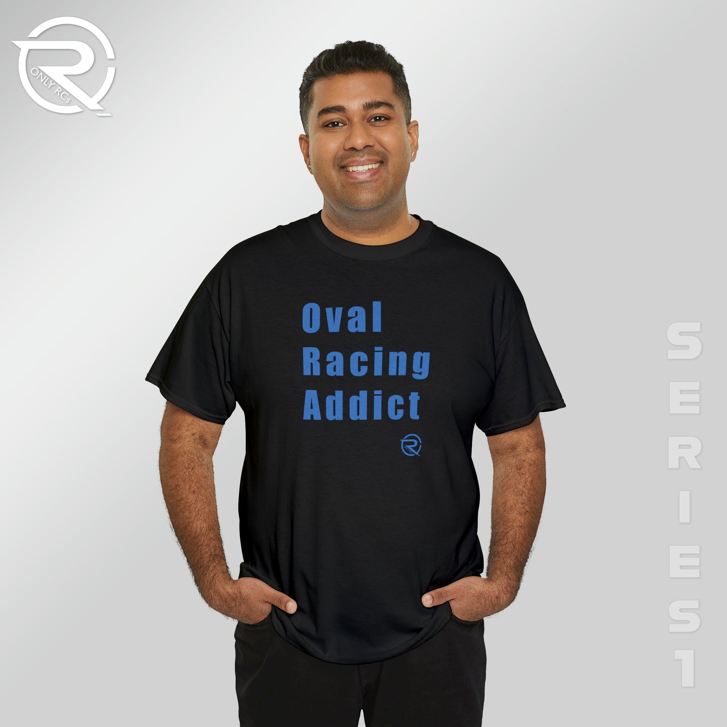 OnlyRCs - Oval Racing Addict Blue Heavy Cotton Tee - Series 1