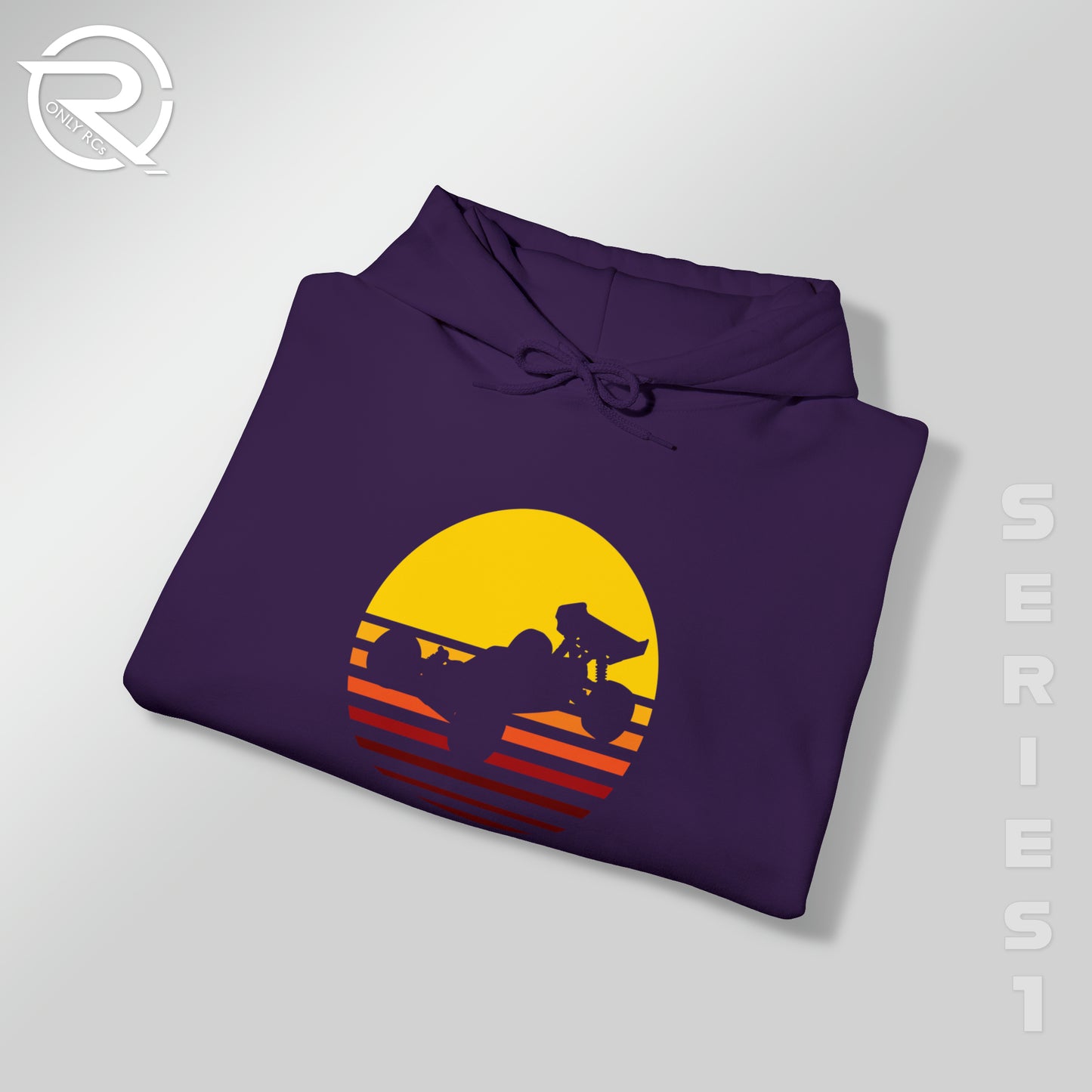 OnlyRCs - Sunset Fade Buggy Silhouette Unisex Heavy Blend™ Hooded Sweatshirt - Series 1