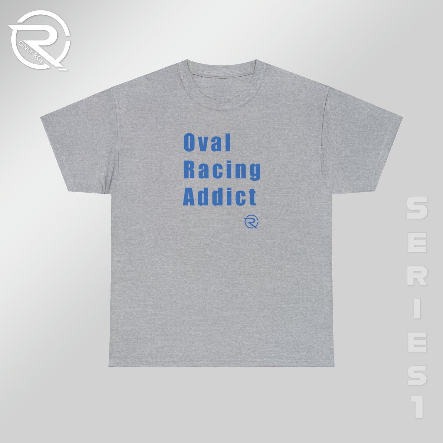 OnlyRCs - Oval Racing Addict Blue Heavy Cotton Tee - Series 1