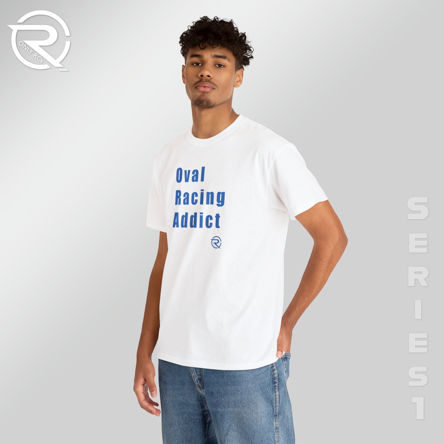 OnlyRCs - Oval Racing Addict Blue Heavy Cotton Tee - Series 1