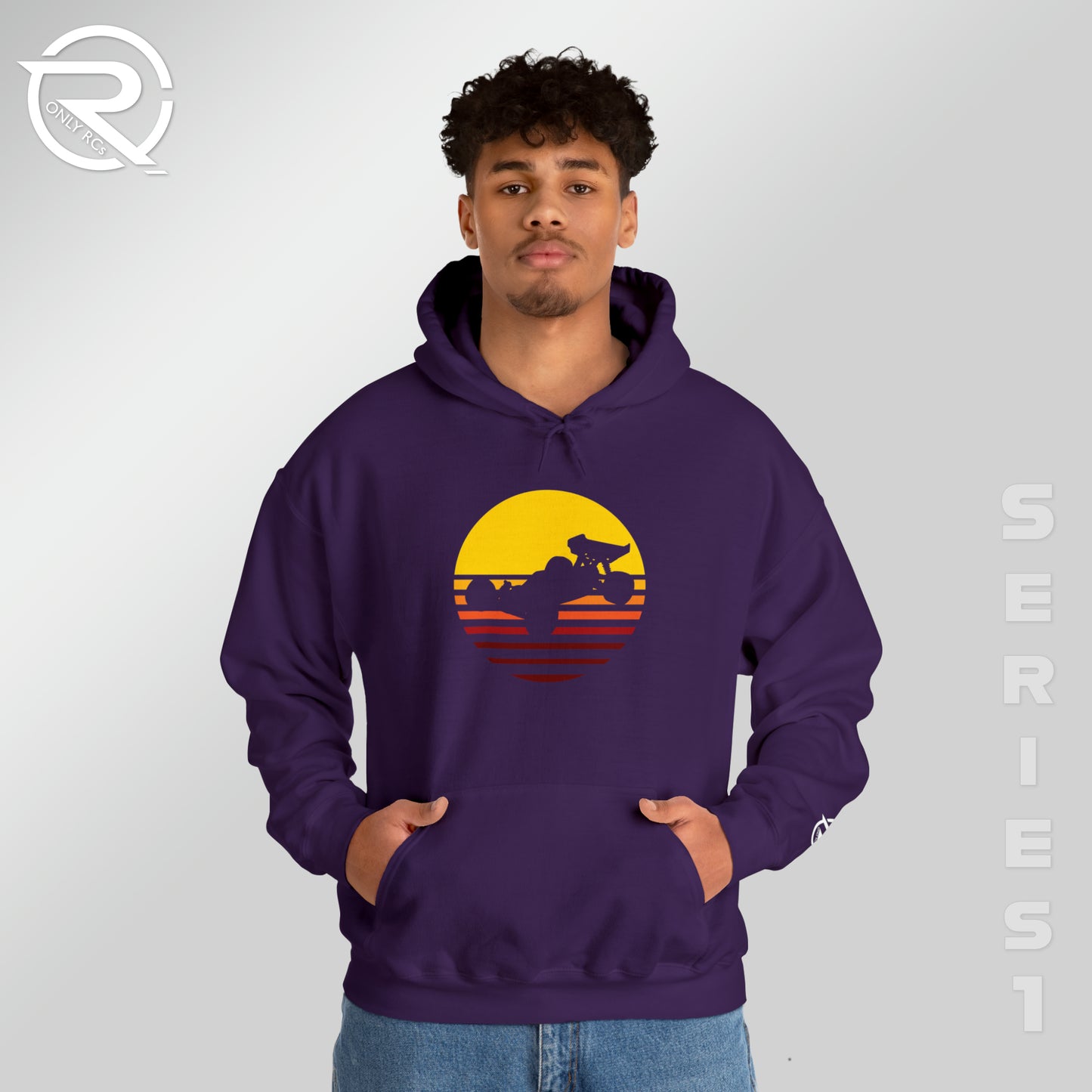 OnlyRCs - Sunset Fade Buggy Silhouette Unisex Heavy Blend™ Hooded Sweatshirt - Series 1