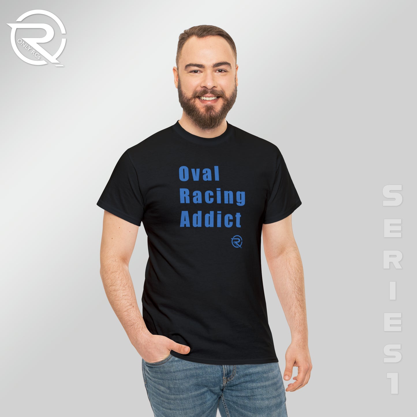 OnlyRCs - Oval Racing Addict Blue Heavy Cotton Tee - Series 1