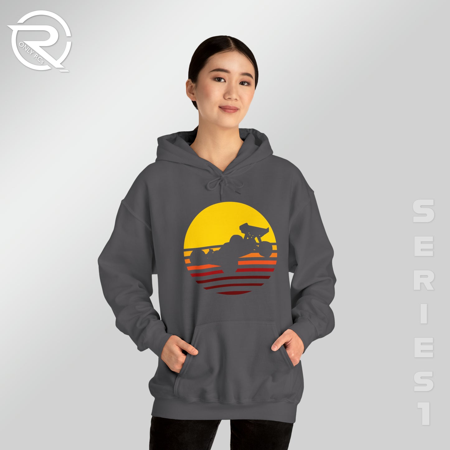 OnlyRCs - Sunset Fade Buggy Silhouette Unisex Heavy Blend™ Hooded Sweatshirt - Series 1