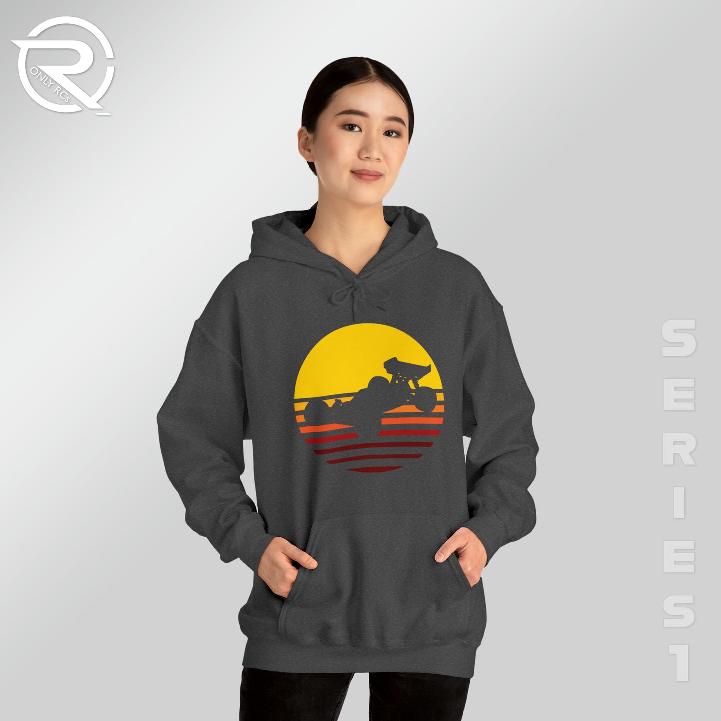 OnlyRCs - Sunset Fade Buggy Silhouette Unisex Heavy Blend™ Hooded Sweatshirt - Series 1