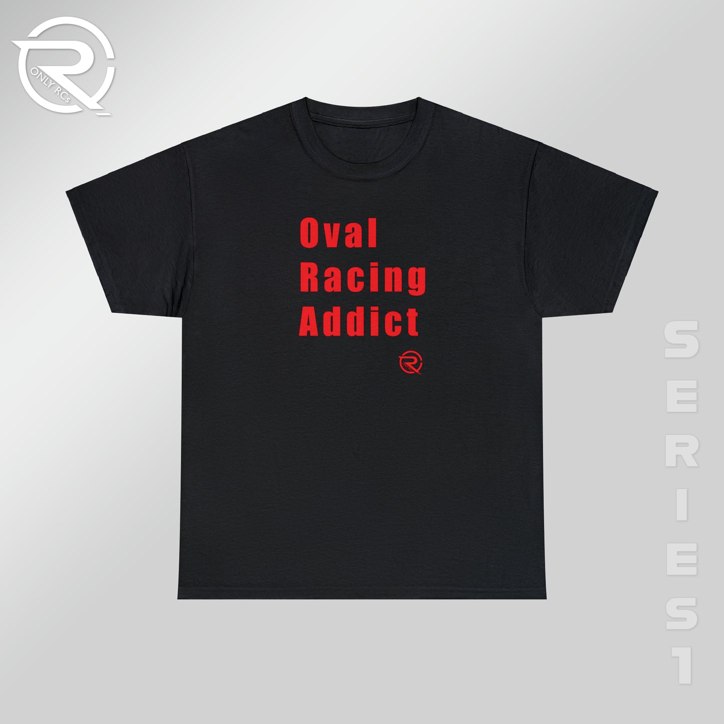 OnlyRCs - Oval Racing Addict Red Heavy Cotton Tee - Series 1