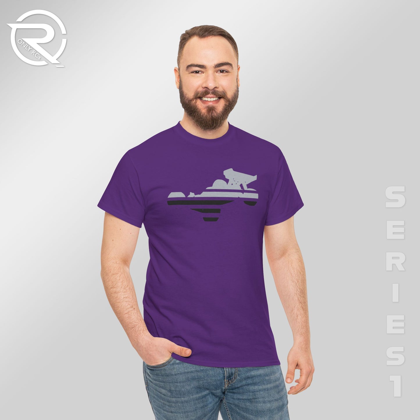 OnlyRCs - Buggy Black and Gray Fade Heavy Cotton Tee - Series 1