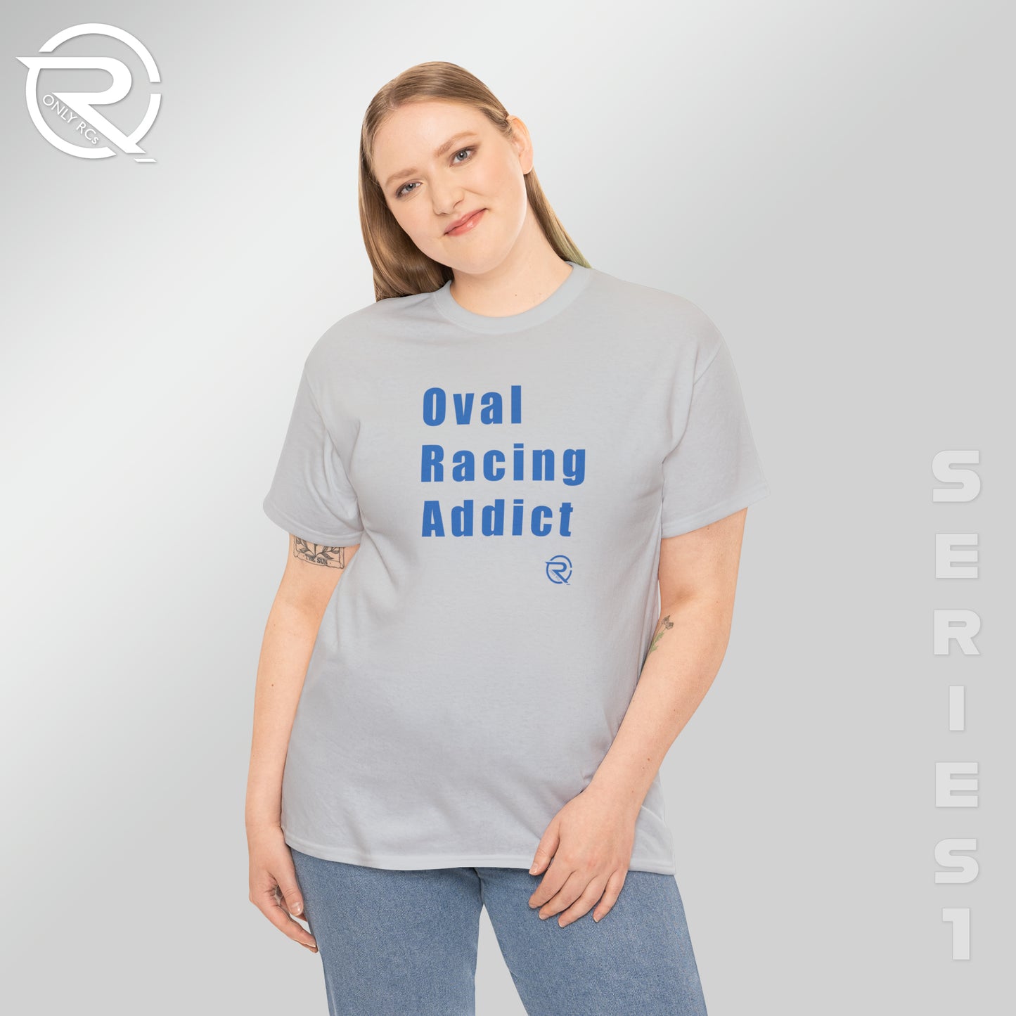 OnlyRCs - Oval Racing Addict Blue Heavy Cotton Tee - Series 1