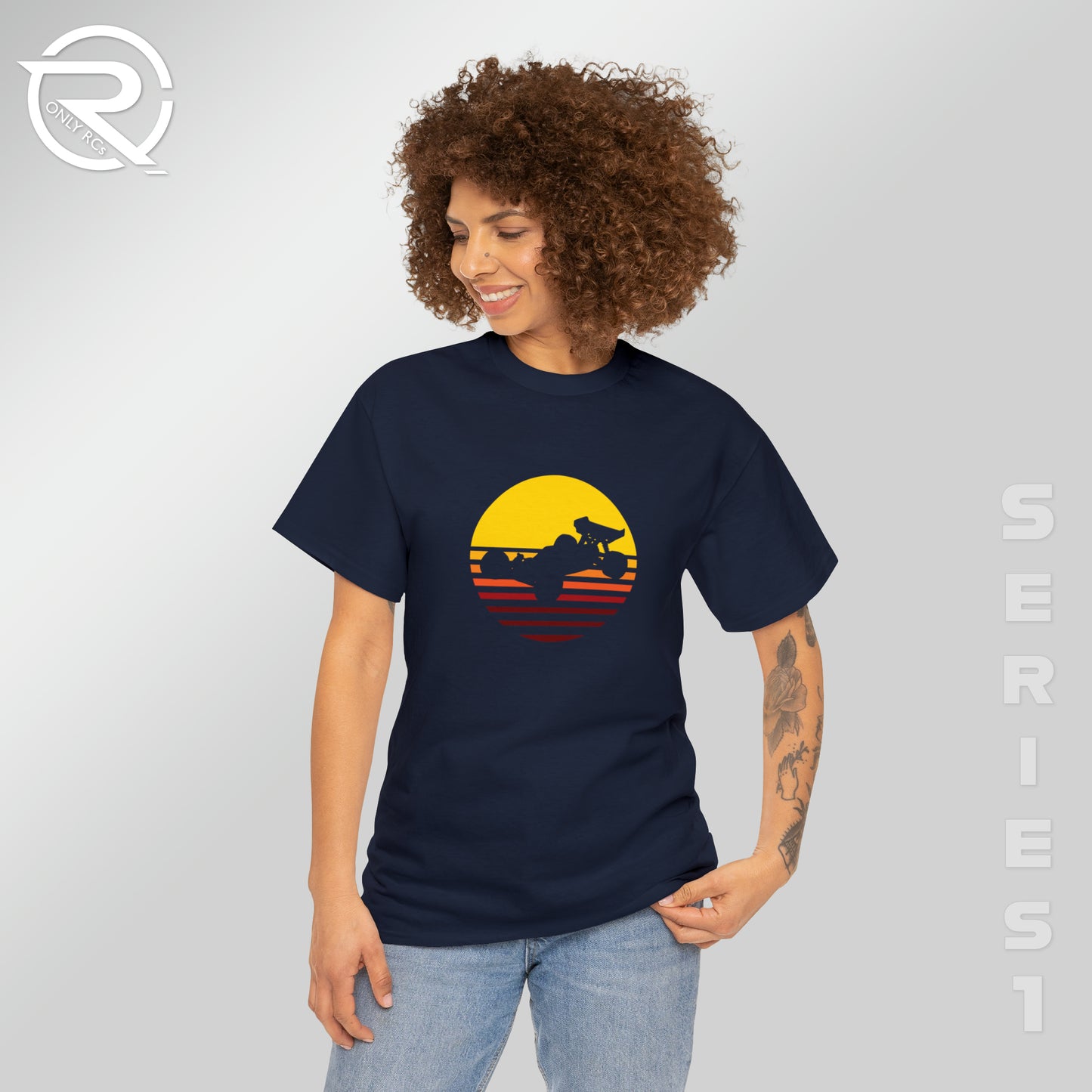 OnlyRCs - Sunset Fade Buggy Silhouette Unisex Heavy Cotton Tee - Series 1