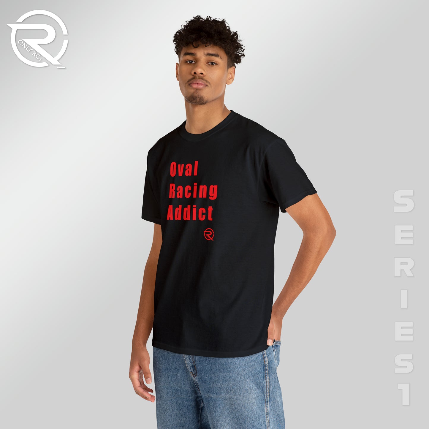 OnlyRCs - Oval Racing Addict Red Heavy Cotton Tee - Series 1