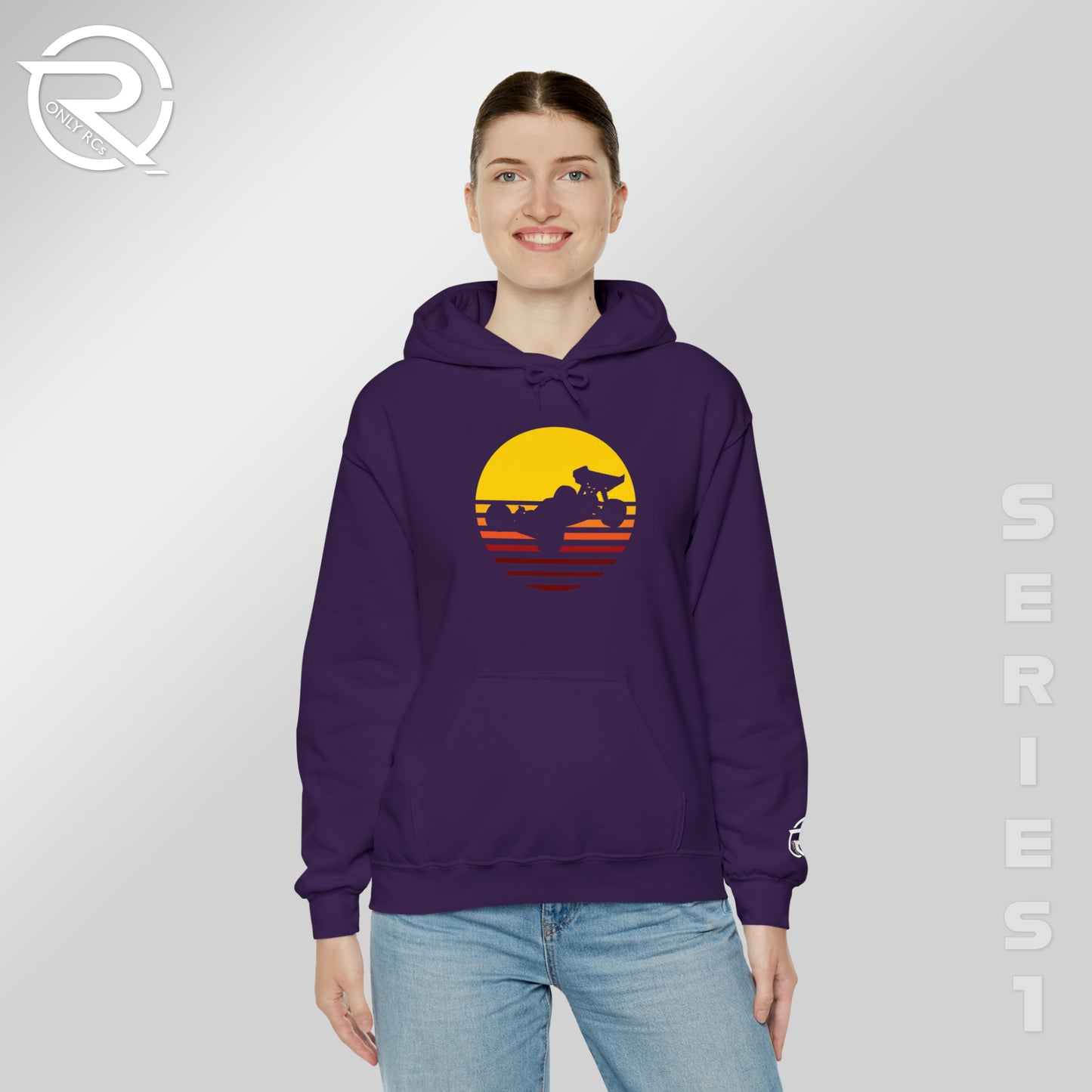 OnlyRCs - Sunset Fade Buggy Silhouette Unisex Heavy Blend™ Hooded Sweatshirt - Series 1