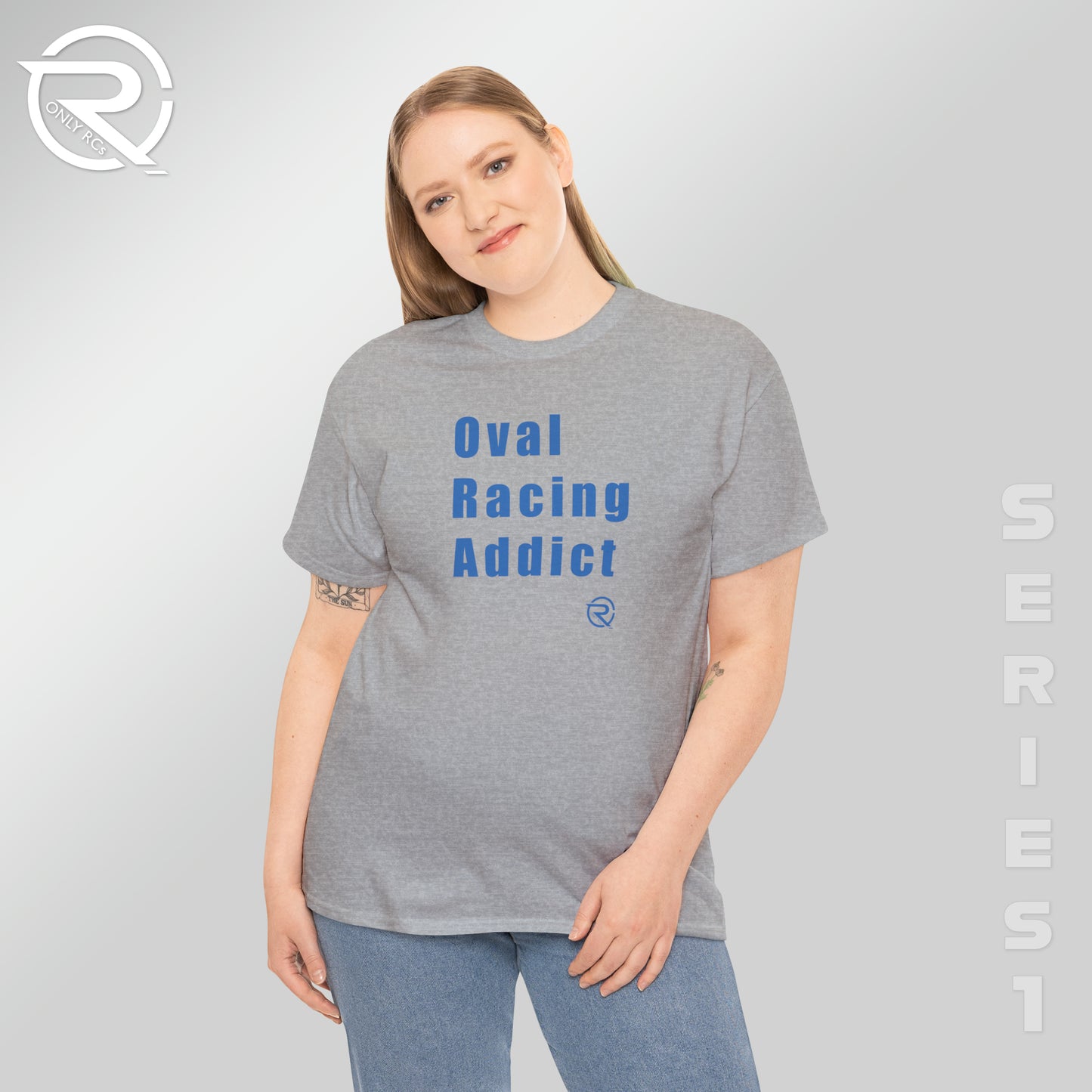 OnlyRCs - Oval Racing Addict Blue Heavy Cotton Tee - Series 1