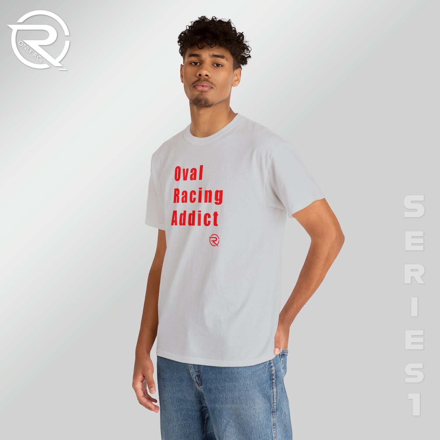 OnlyRCs - Oval Racing Addict Red Heavy Cotton Tee - Series 1