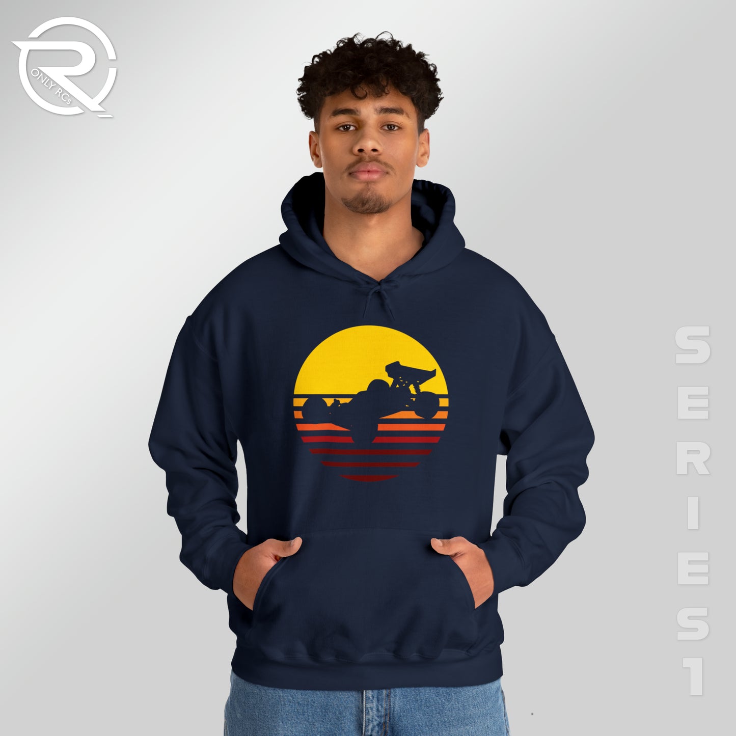 OnlyRCs - Sunset Fade Buggy Silhouette Unisex Heavy Blend™ Hooded Sweatshirt - Series 1