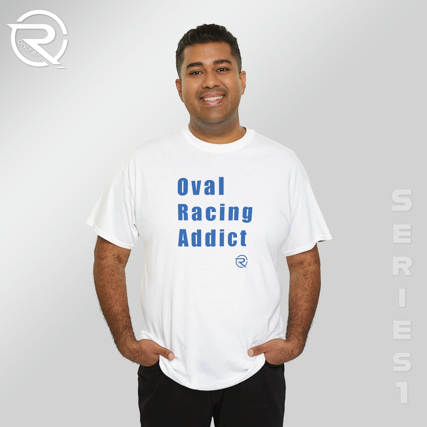 OnlyRCs - Oval Racing Addict Blue Heavy Cotton Tee - Series 1