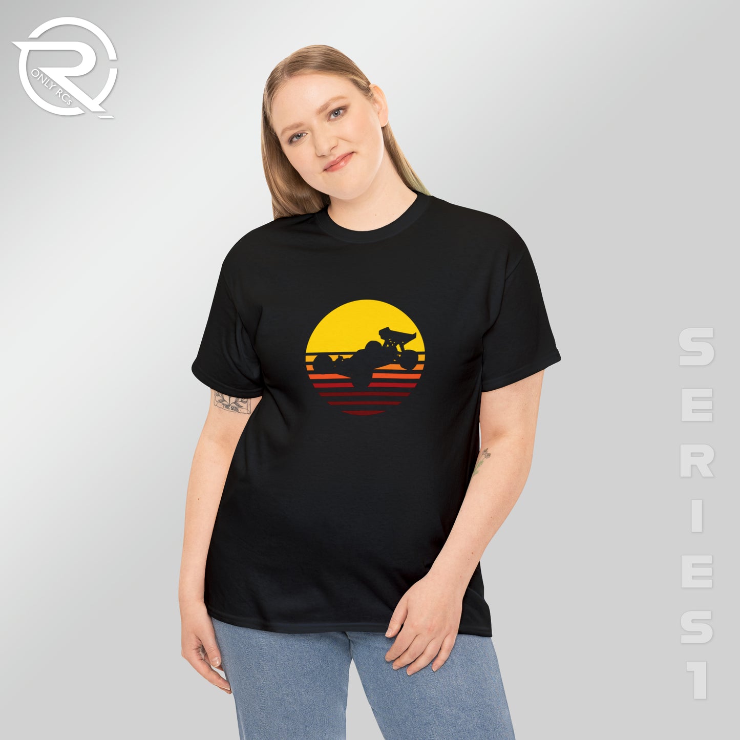 OnlyRCs - Sunset Fade Buggy Silhouette Unisex Heavy Cotton Tee - Series 1