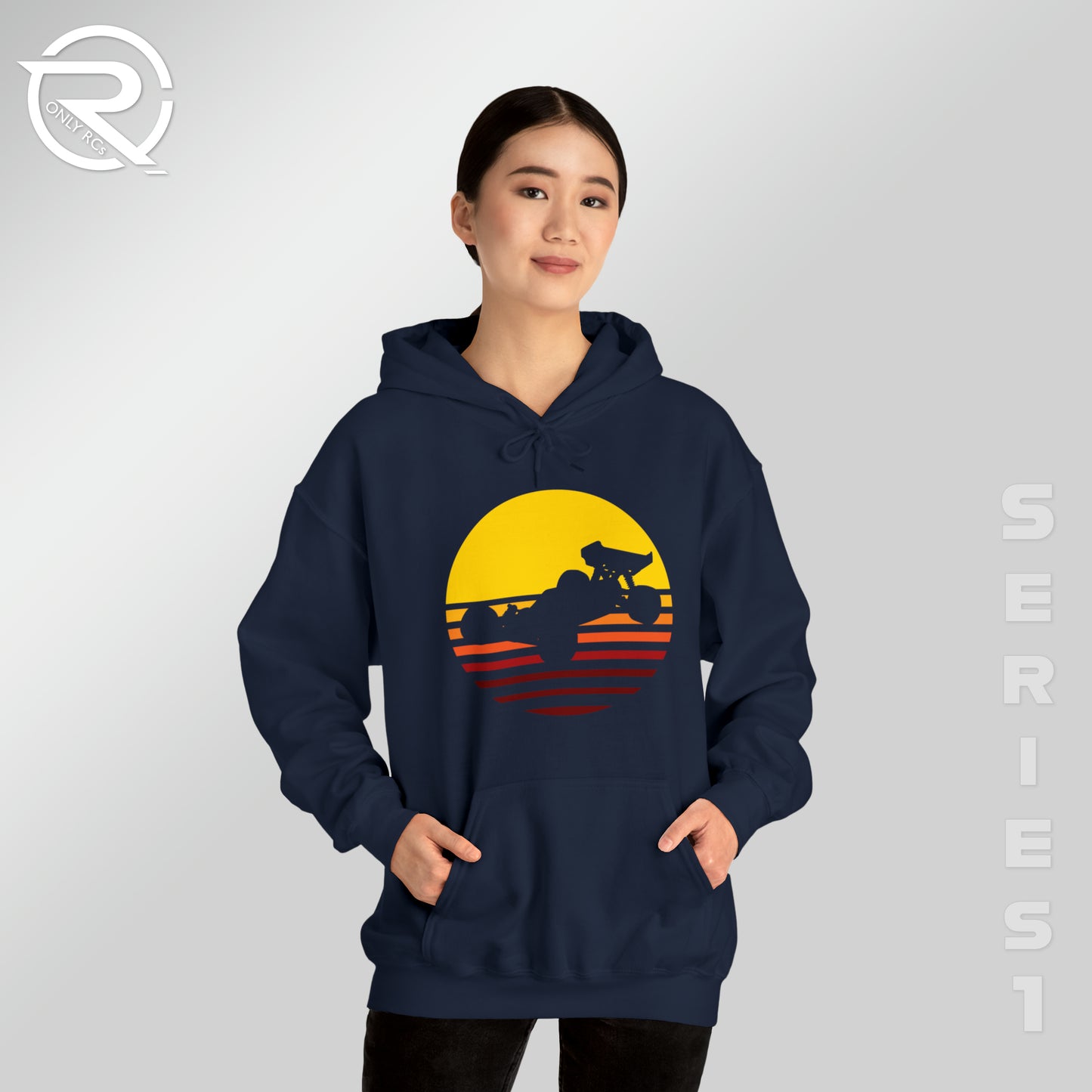 OnlyRCs - Sunset Fade Buggy Silhouette Unisex Heavy Blend™ Hooded Sweatshirt - Series 1