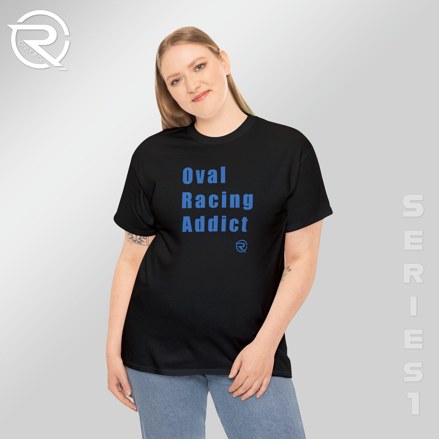 OnlyRCs - Oval Racing Addict Blue Heavy Cotton Tee - Series 1