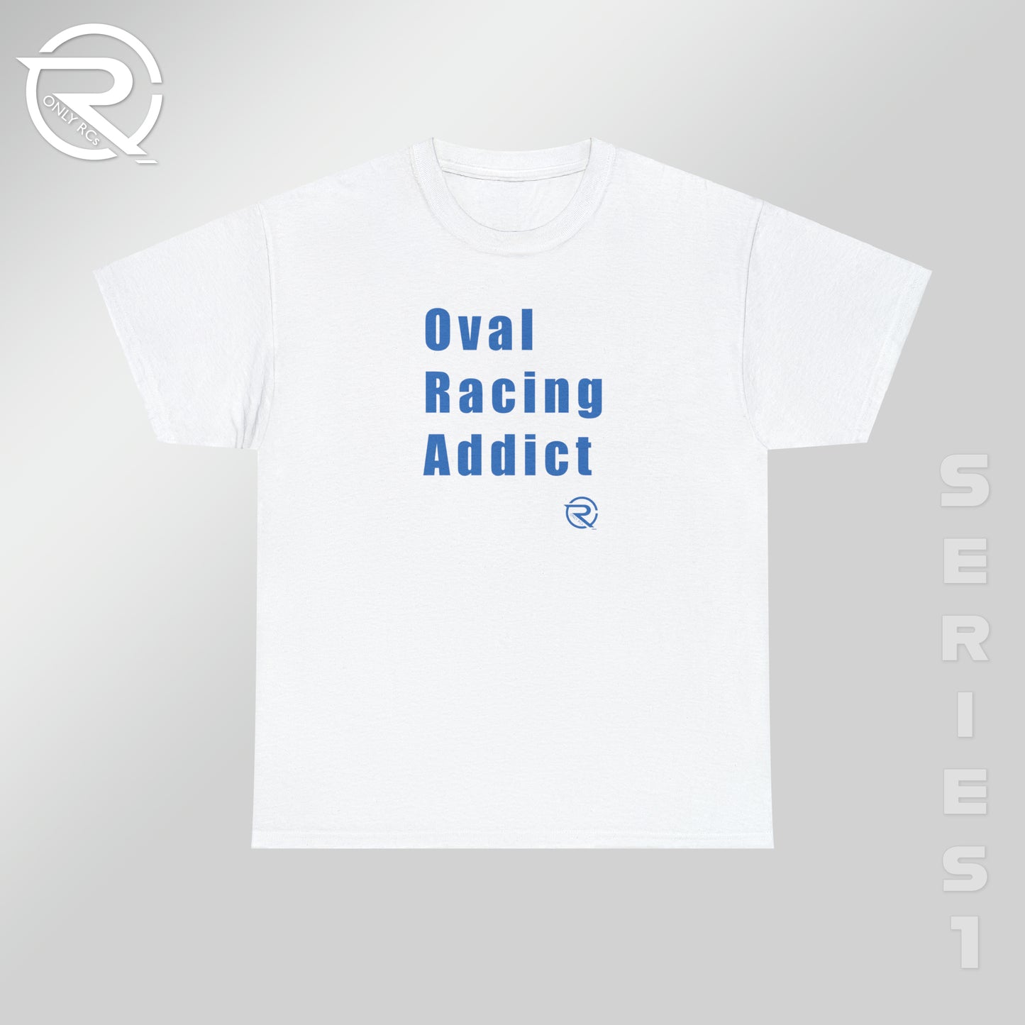 OnlyRCs - Oval Racing Addict Blue Heavy Cotton Tee - Series 1