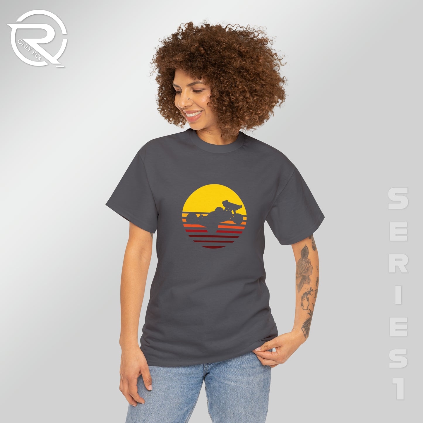 OnlyRCs - Sunset Fade Buggy Silhouette Unisex Heavy Cotton Tee - Series 1