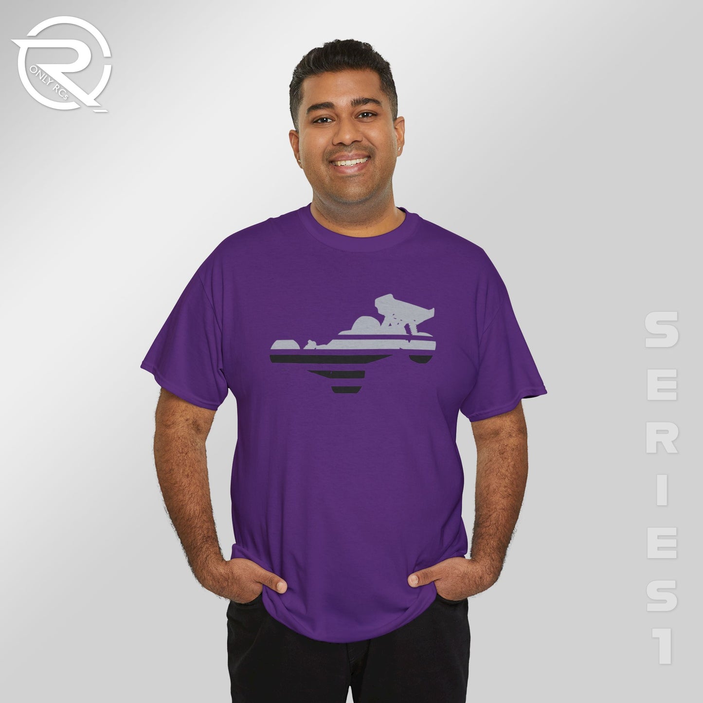 OnlyRCs - Buggy Black and Gray Fade Heavy Cotton Tee - Series 1