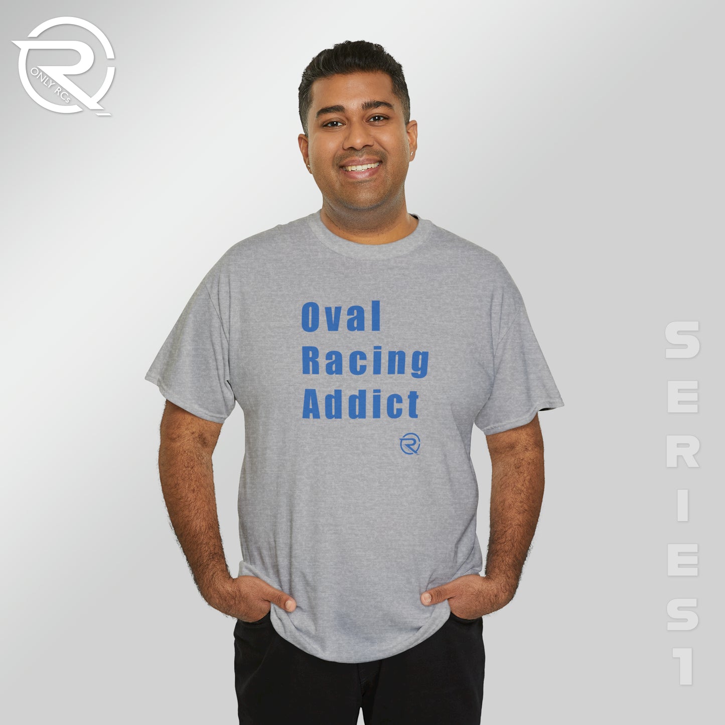 OnlyRCs - Oval Racing Addict Blue Heavy Cotton Tee - Series 1