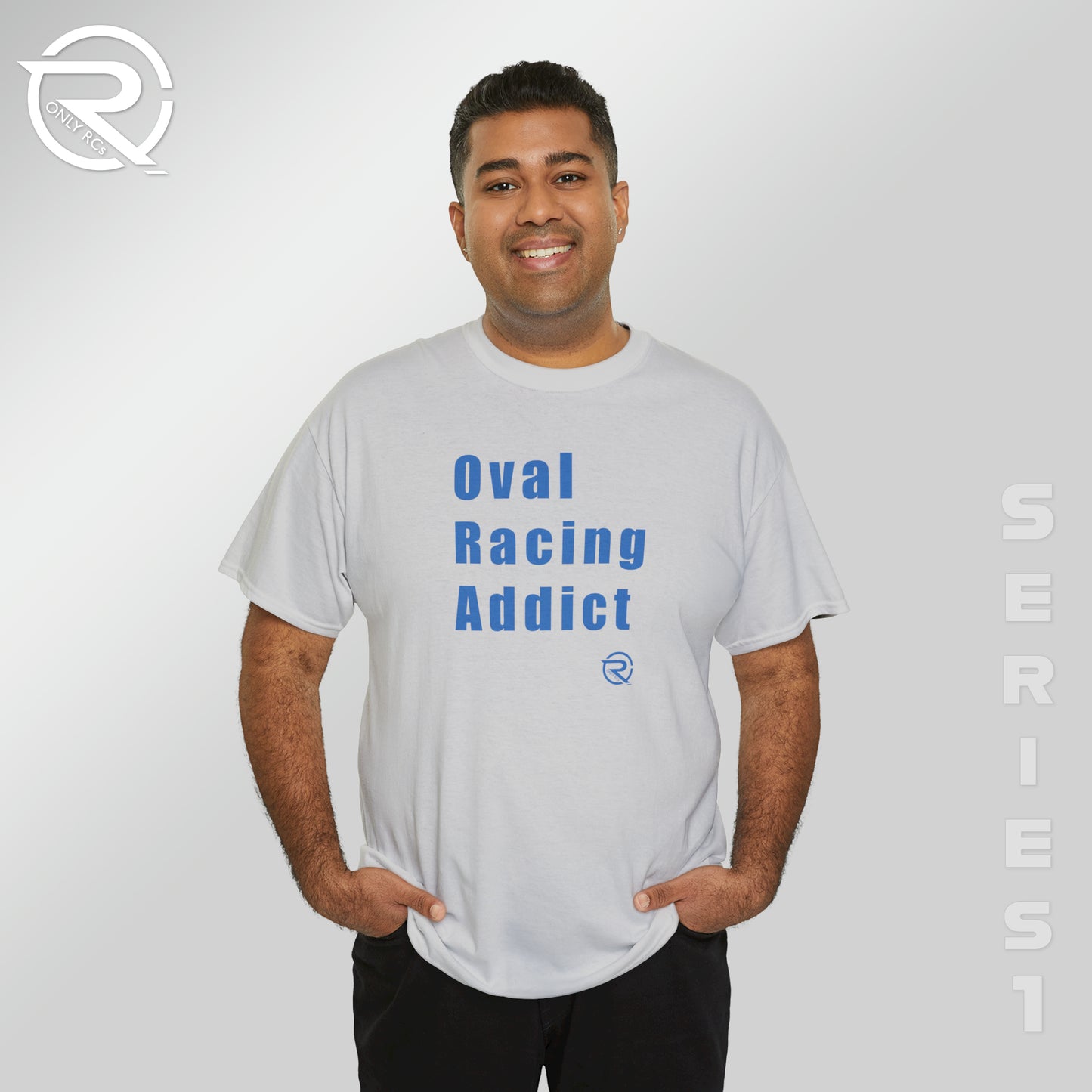 OnlyRCs - Oval Racing Addict Blue Heavy Cotton Tee - Series 1