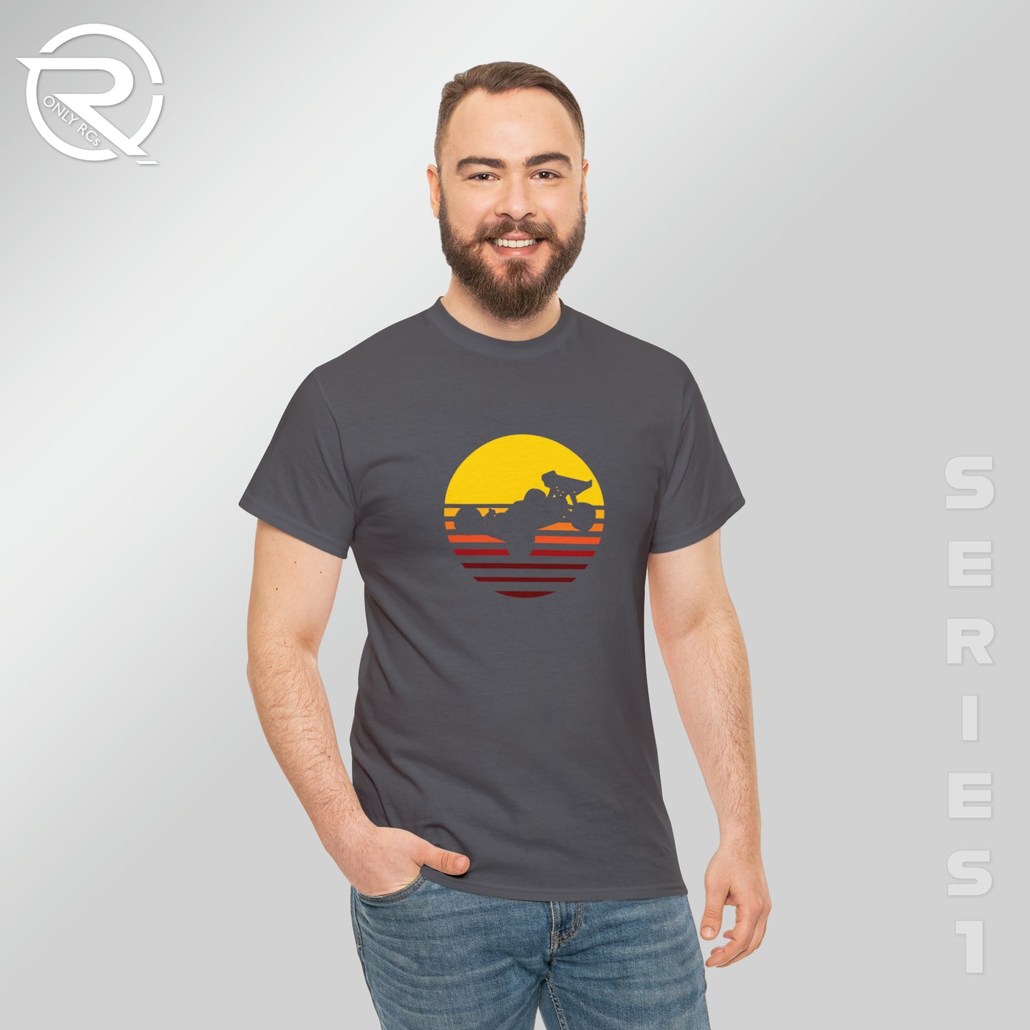 OnlyRCs - Sunset Fade Buggy Silhouette Unisex Heavy Cotton Tee - Series 1