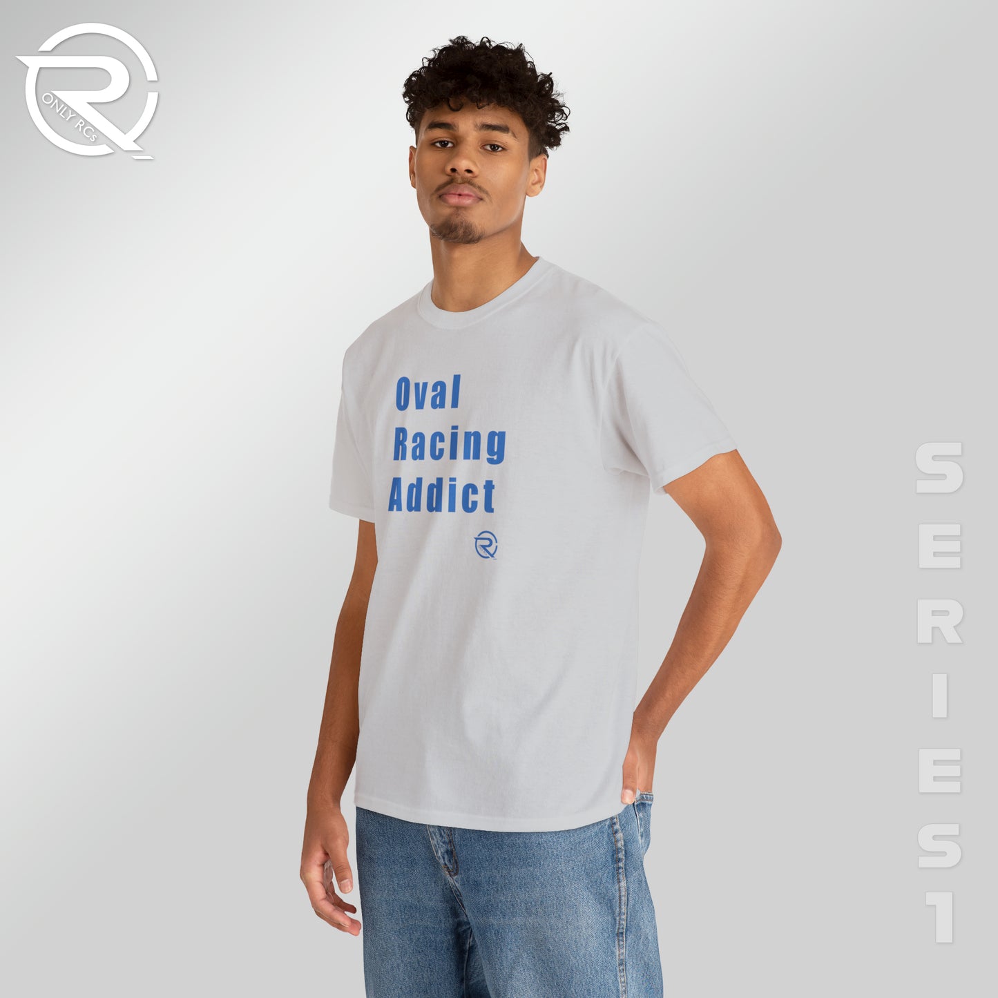 OnlyRCs - Oval Racing Addict Blue Heavy Cotton Tee - Series 1