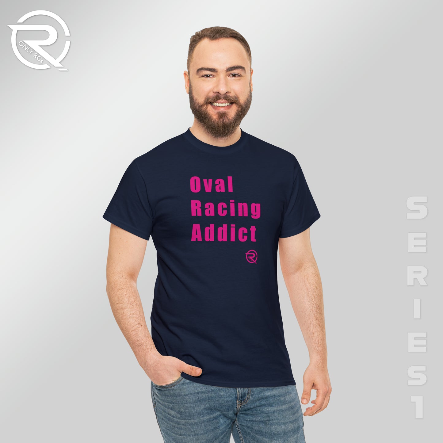 OnlyRCs - Oval Racing Addict Pink Heavy Cotton Tee - Series 1