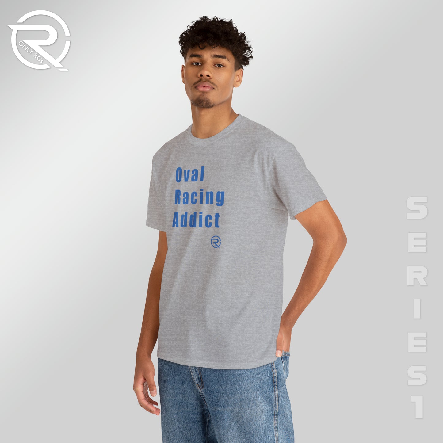 OnlyRCs - Oval Racing Addict Blue Heavy Cotton Tee - Series 1