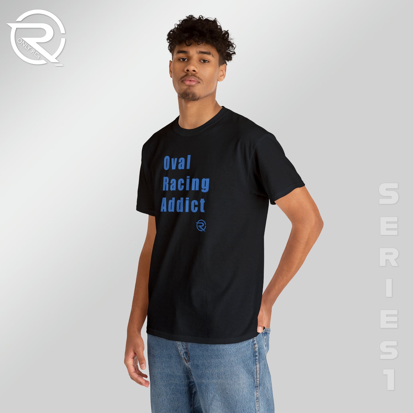 OnlyRCs - Oval Racing Addict Blue Heavy Cotton Tee - Series 1