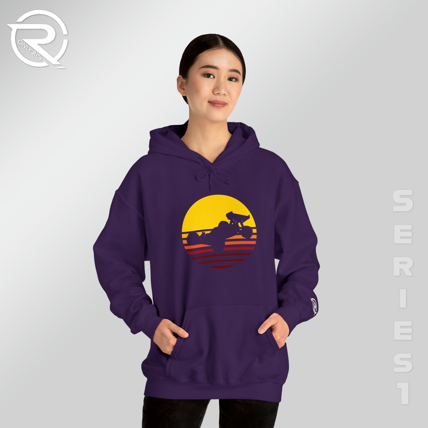 OnlyRCs - Sunset Fade Buggy Silhouette Unisex Heavy Blend™ Hooded Sweatshirt - Series 1