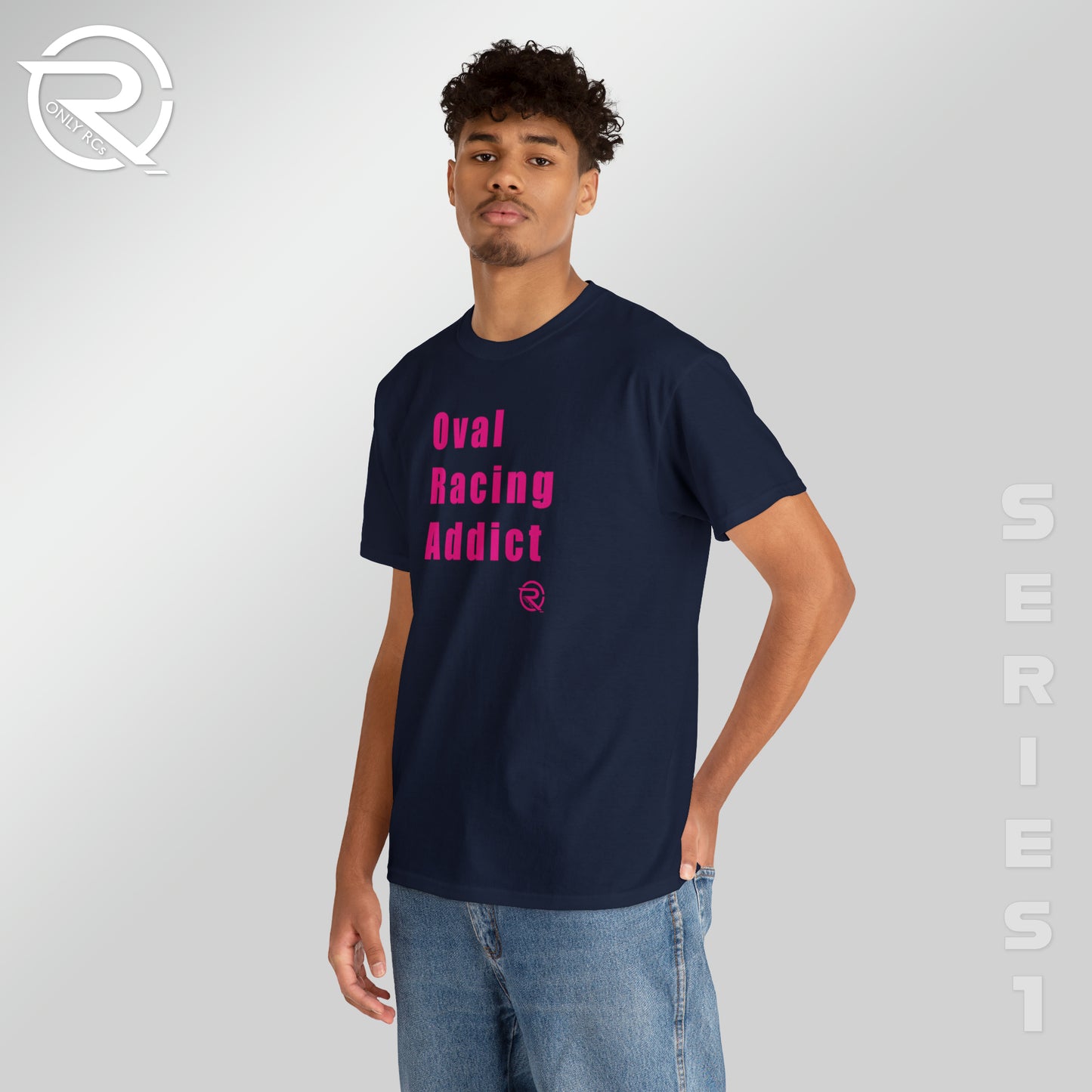 OnlyRCs - Oval Racing Addict Pink Heavy Cotton Tee - Series 1