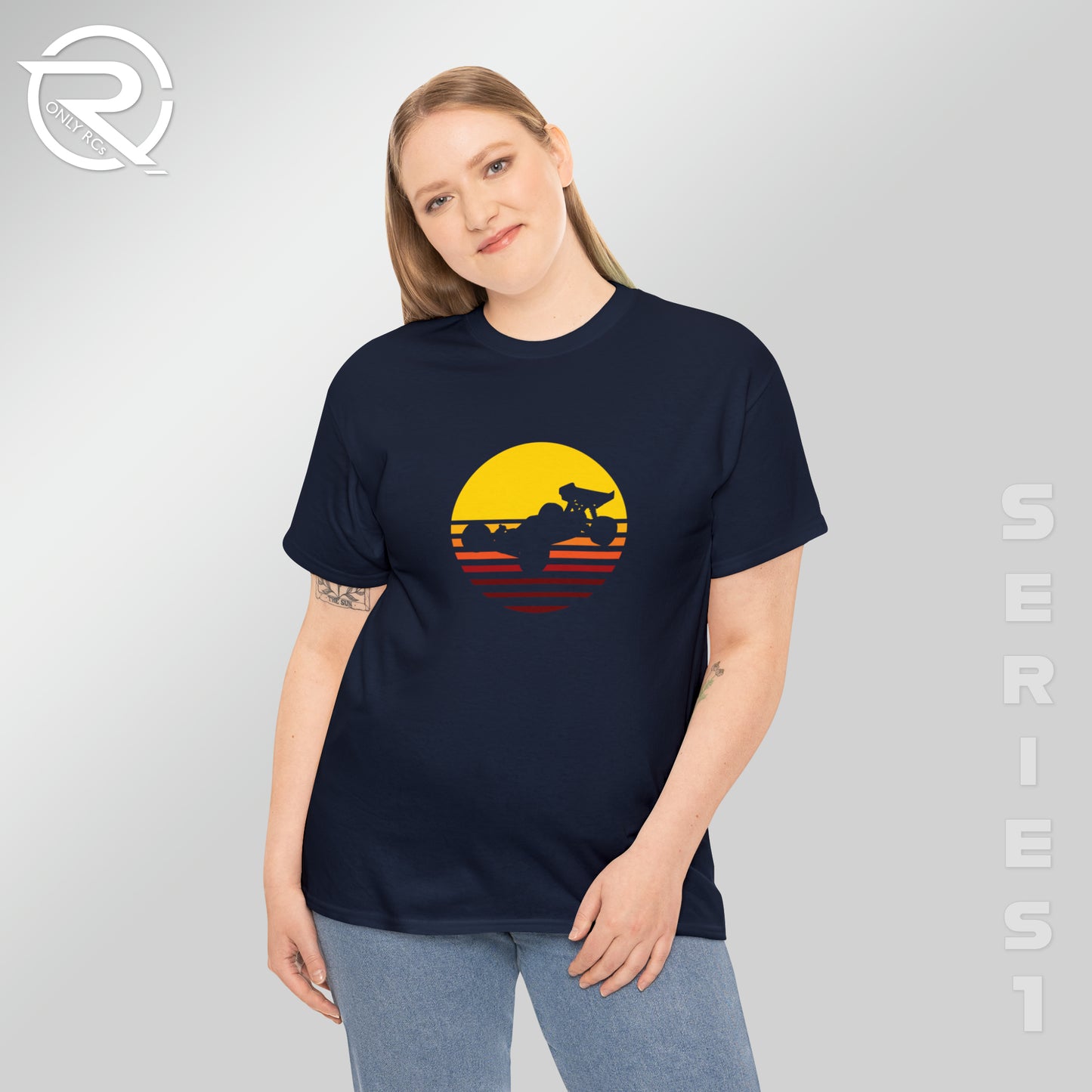 OnlyRCs - Sunset Fade Buggy Silhouette Unisex Heavy Cotton Tee - Series 1