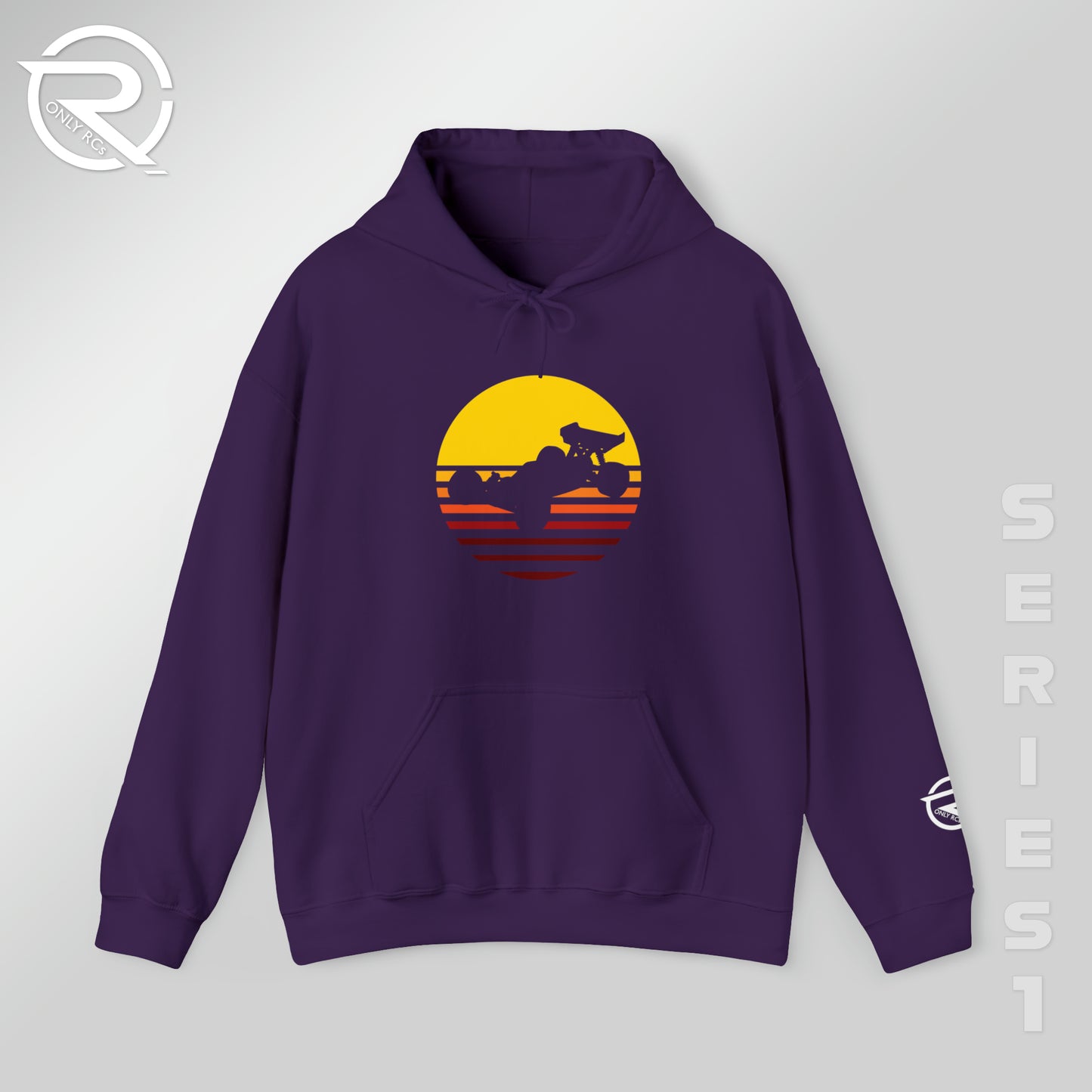 OnlyRCs - Sunset Fade Buggy Silhouette Unisex Heavy Blend™ Hooded Sweatshirt - Series 1