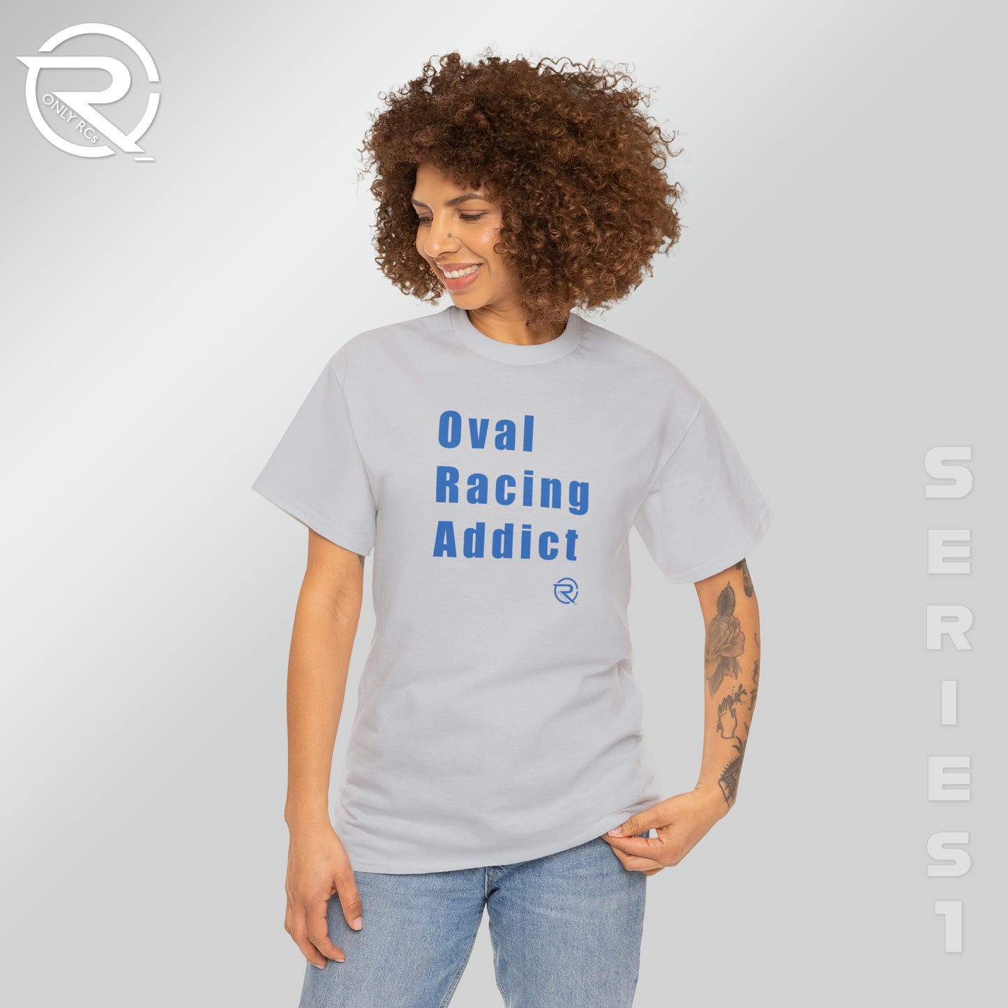 OnlyRCs - Oval Racing Addict Blue Heavy Cotton Tee - Series 1