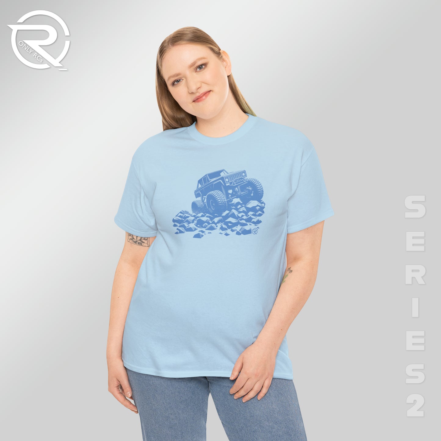 OnlyRCs - Light Blue Vintage Crawler Heavy Cotton Tee - Series 2