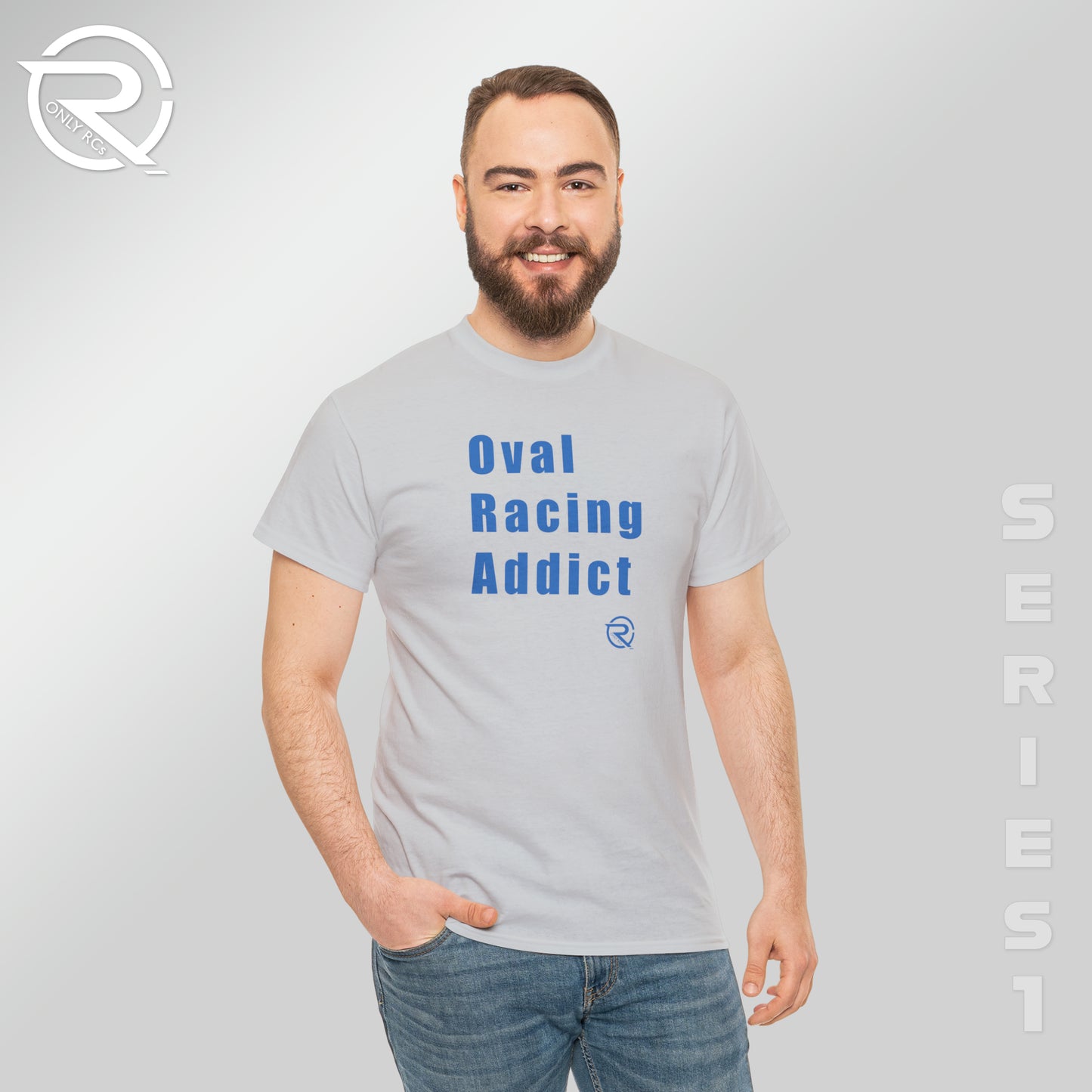 OnlyRCs - Oval Racing Addict Blue Heavy Cotton Tee - Series 1