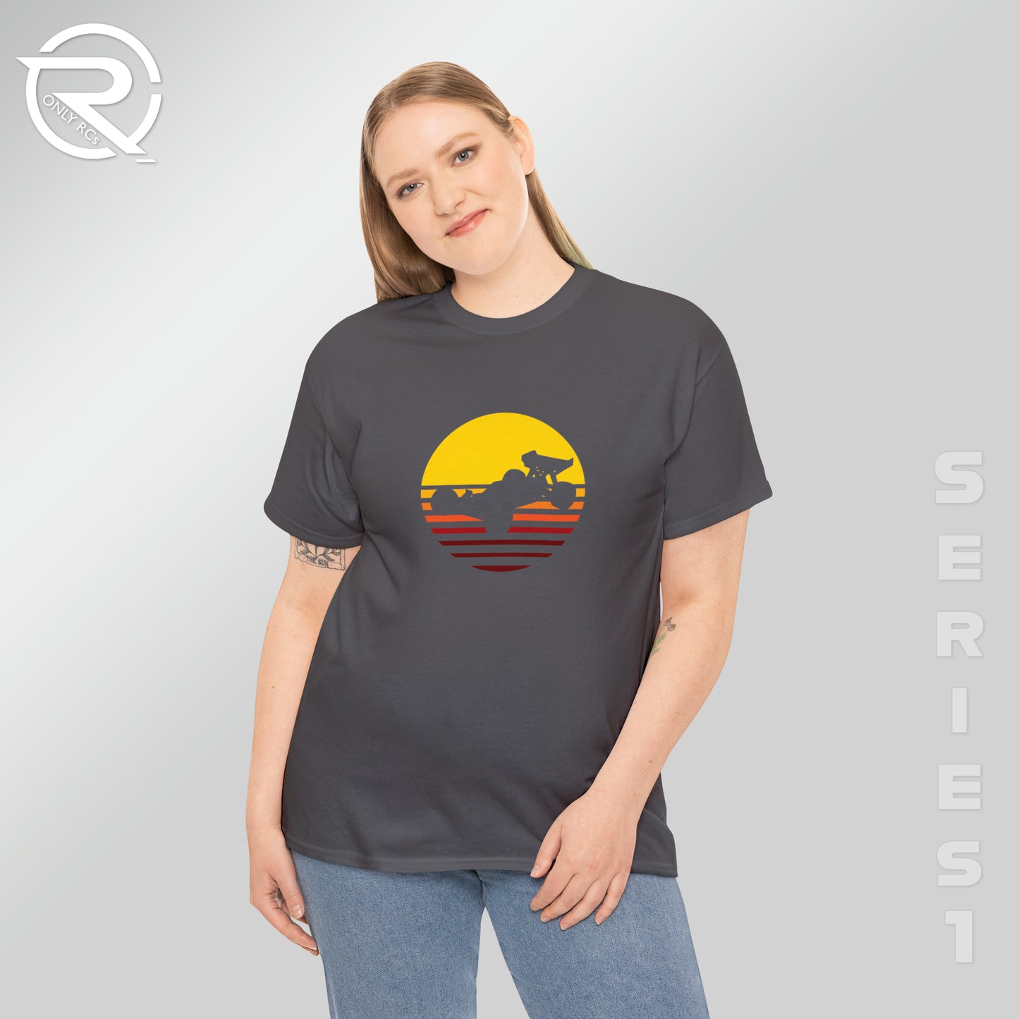 OnlyRCs - Sunset Fade Buggy Silhouette Unisex Heavy Cotton Tee - Series 1