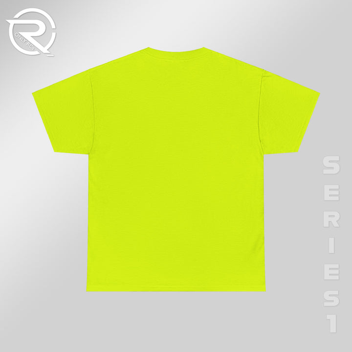 OnlyRCs - Buggy Black and Gray Fade on Safety Green Heavy Cotton Tee - Series 1