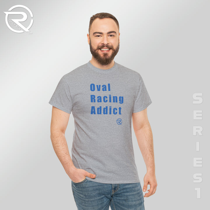OnlyRCs - Oval Racing Addict Blue Heavy Cotton Tee - Series 1